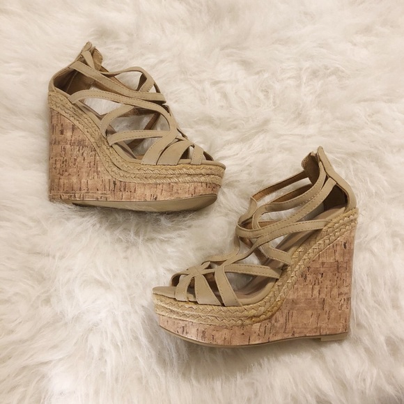 Cityclassified Shoes - Tan Platform Wedge Sandals